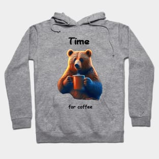 A bear is holding a steaming mug of coffee Hoodie